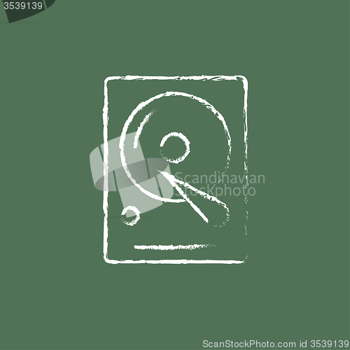 Image of Hard disk icon drawn in chalk.