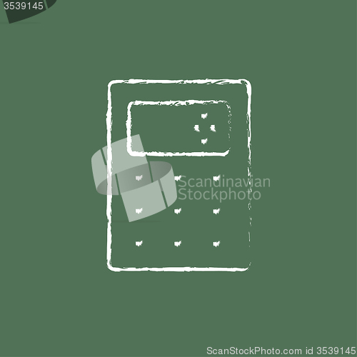 Image of Calculator icon drawn in chalk.