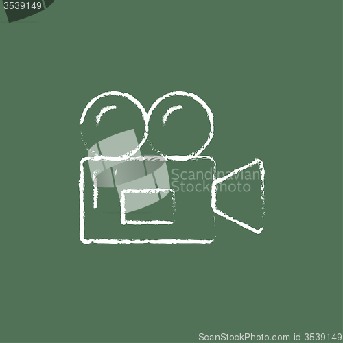 Image of Video camera icon drawn in chalk.