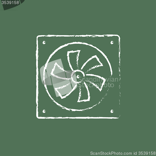 Image of Computer cooler icon drawn in chalk.