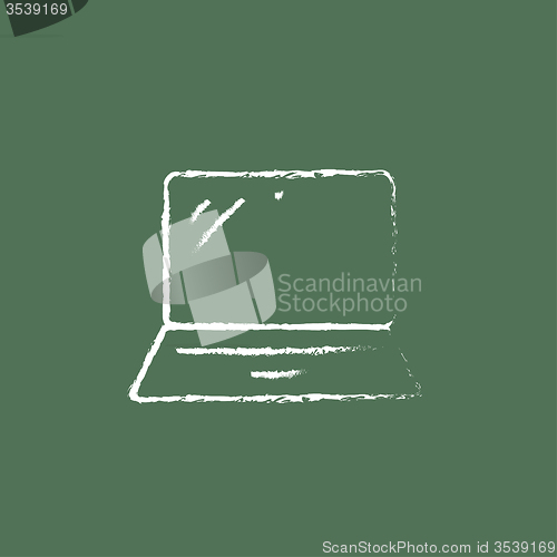 Image of Laptop icon drawn in chalk.