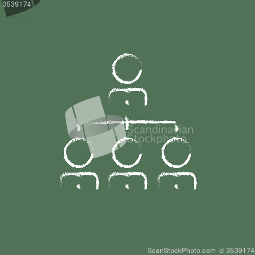 Image of Business team  icon drawn in chalk.