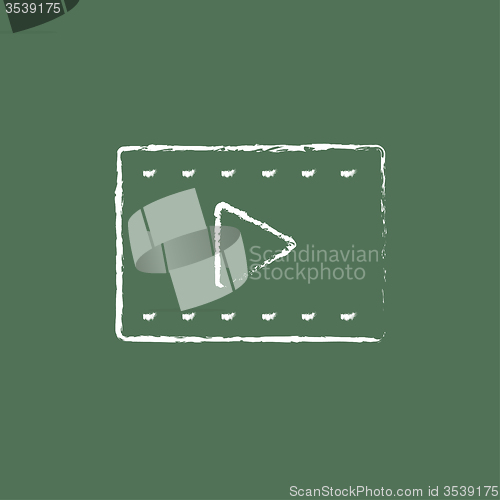 Image of Film frame icon drawn in chalk.