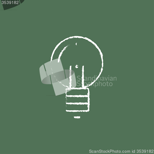 Image of Light bulb icon drawn in chalk.