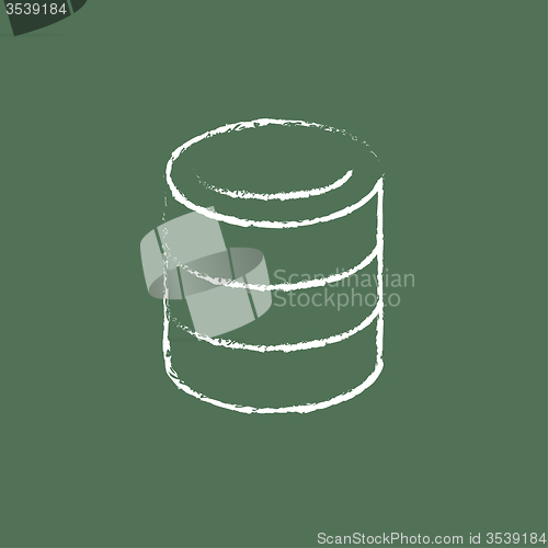 Image of Computer server icon drawn in chalk.