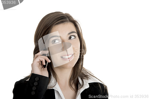 Image of Businesswoman talking at mobile phone