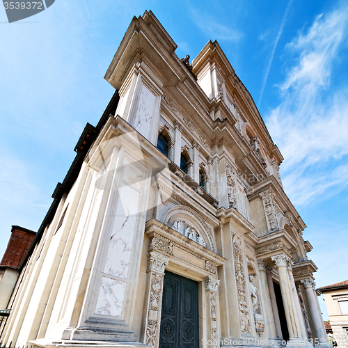 Image of column old architecture in italy europe milan religion       and