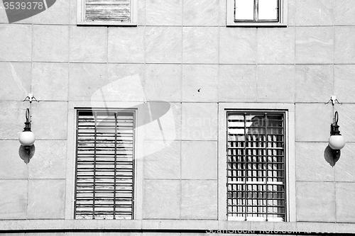 Image of in europe italy milan old architecture and venetian blind wall