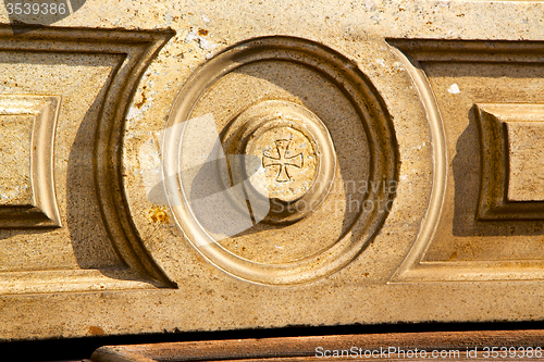 Image of old  milan      in concrete wall  brick      abstract  backgroun