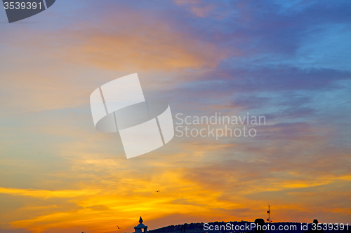 Image of  light  in the blue sky  