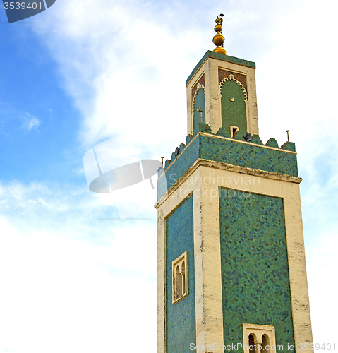 Image of  muslim   in   mosque  the history  symbol morocco  africa  mina