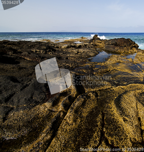 Image of in lanzarote spain  rcoastline and summer 