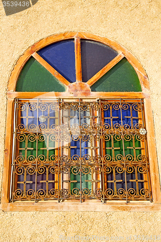 Image of  window in morocco africa and old construction wal brick histori