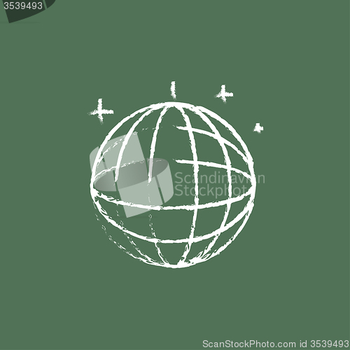 Image of Disco ball icon drawn in chalk.