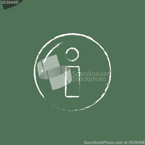 Image of Information sign icon drawn in chalk.
