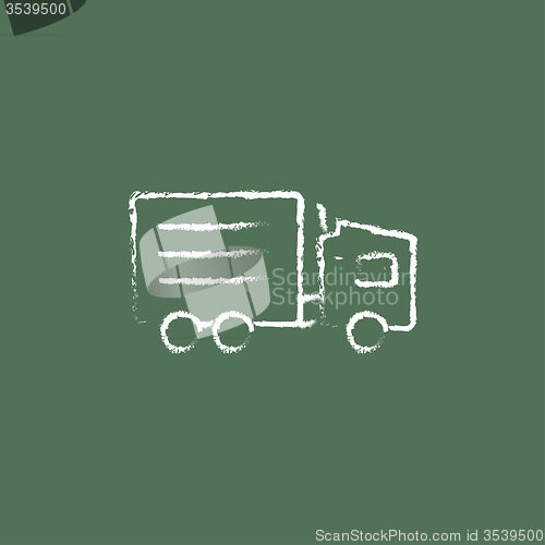 Image of Delivery truck icon drawn in chalk.