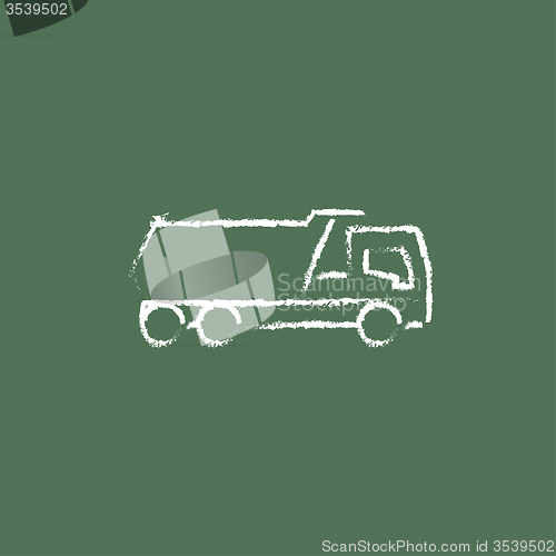 Image of Dump truck icon drawn in chalk.