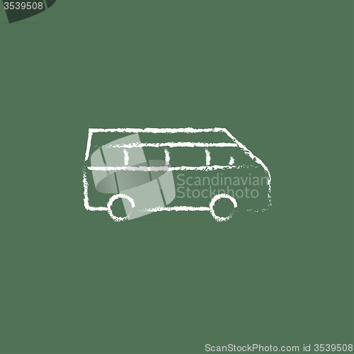 Image of Minibus icon drawn in chalk.