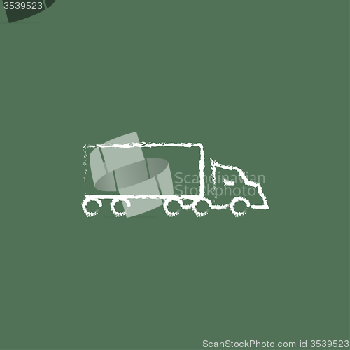 Image of Delivery truck icon drawn in chalk.