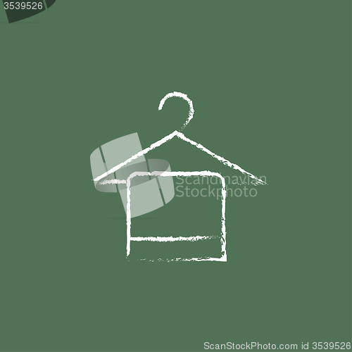 Image of Towel on hanger icon drawn in chalk.