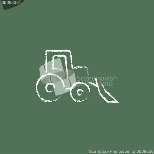 Image of Bulldozer icon drawn in chalk.