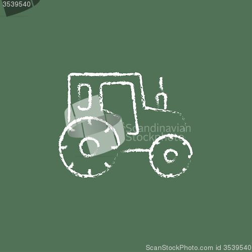 Image of Tractor icon drawn in chalk.
