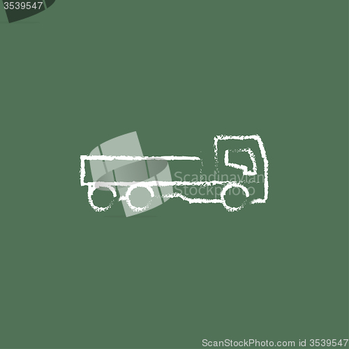 Image of Dump truck icon drawn in chalk.
