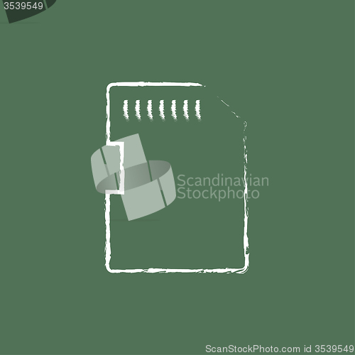 Image of Memory card icon drawn in chalk.