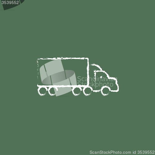Image of Delivery truck icon drawn in chalk.