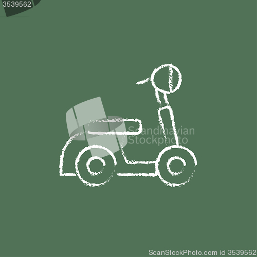 Image of Scooter icon drawn in chalk.