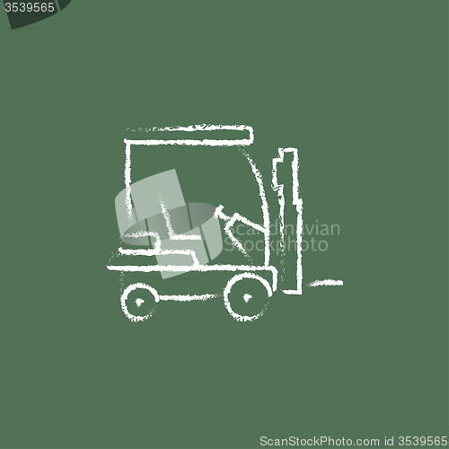 Image of Forklift icon drawn in chalk.