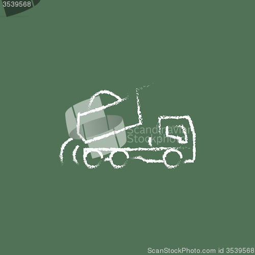 Image of Dump truck icon drawn in chalk.