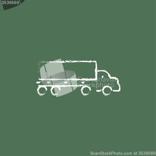 Image of Delivery truck icon drawn in chalk.