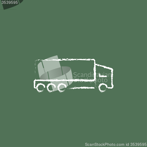 Image of Delivery truck icon drawn in chalk.