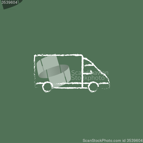 Image of Delivery truck icon drawn in chalk.