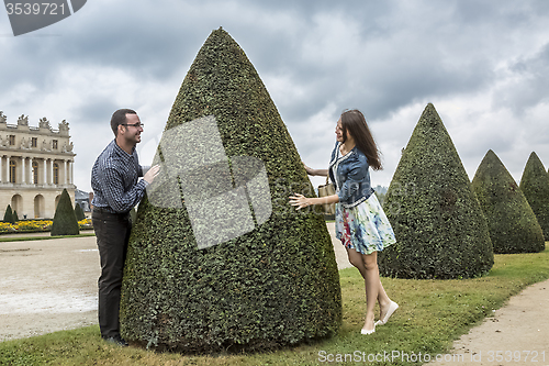 Image of Couple in a French Garden