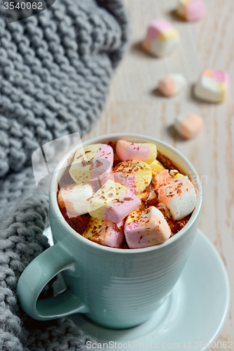 Image of cup of hot chocolate with marshmallows 