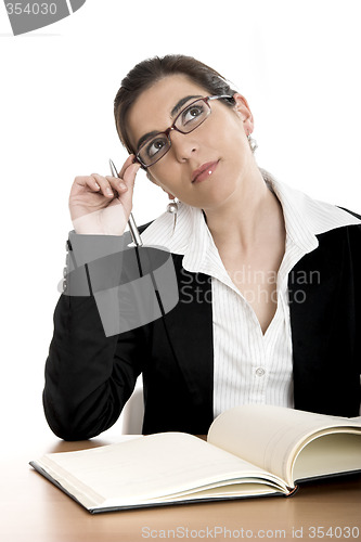 Image of Buziness woman thinking