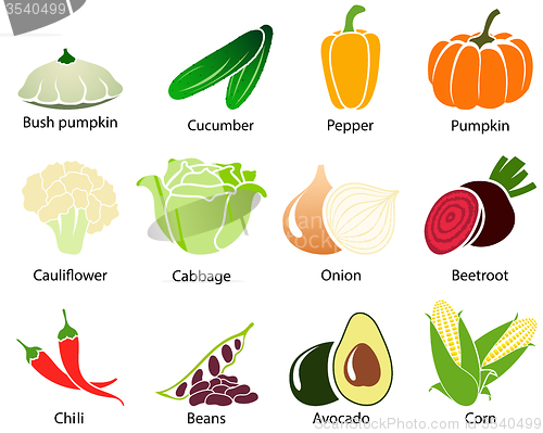 Image of Vegetable Icons With Title