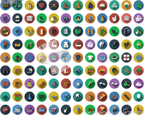 Image of Big set of circle flat design icons