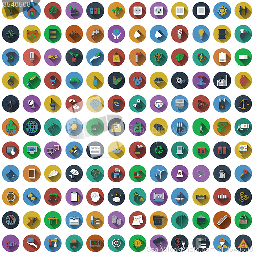 Image of Big set of circle flat design icons