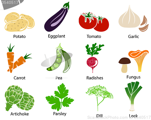 Image of Vegetable Icons With Title