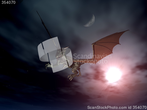 Image of Dragon Attack - Night Scene,