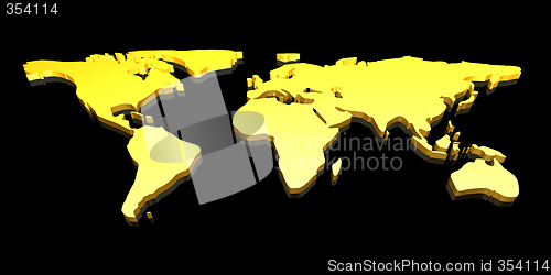 Image of Golden 3D World map