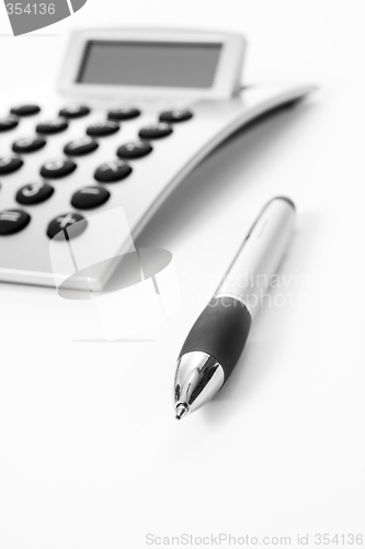 Image of Pen and calculator