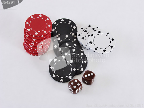 Image of Poker Chips and Dice