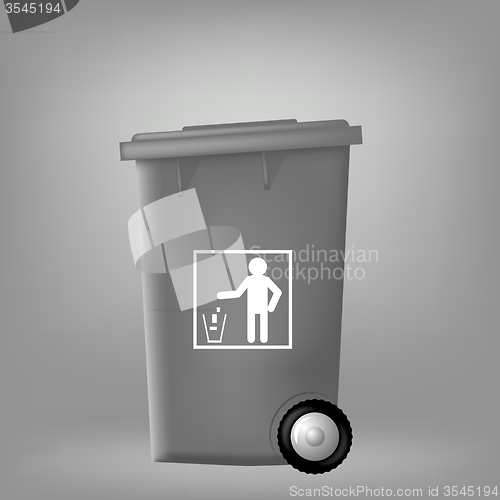 Image of Grey PlasticTrashcan