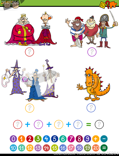 Image of cartoon math game for kids