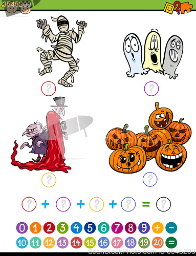 Image of mathematic task cartoon illustration