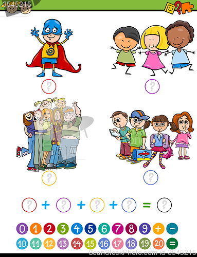 Image of math game cartoon illustration